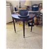 Image 2 : Half Moon Side Table Including Cast Iron Cauldron And Silver Plater