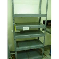 LOT  - 2 METAL RACKS W/ CONTENTS