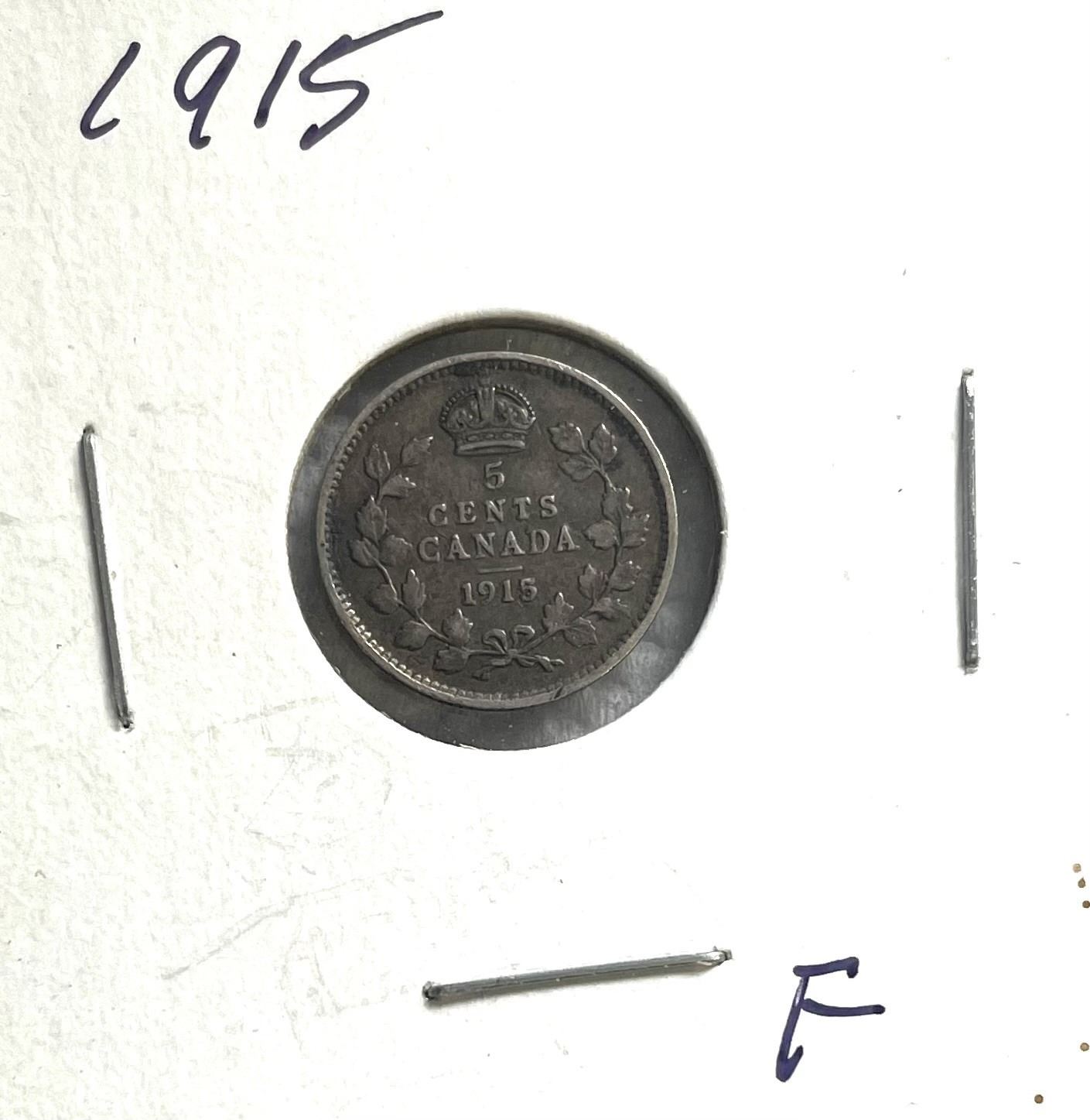 1915 Five Cent Coin, Canadian