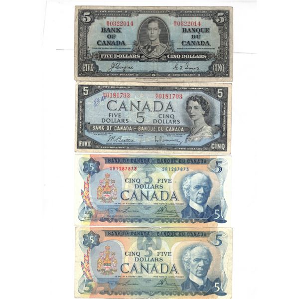 EIGHT Five Dollar Bills 1937, 1954, 1972, 1979, 1986, 2002, 2006, 2013