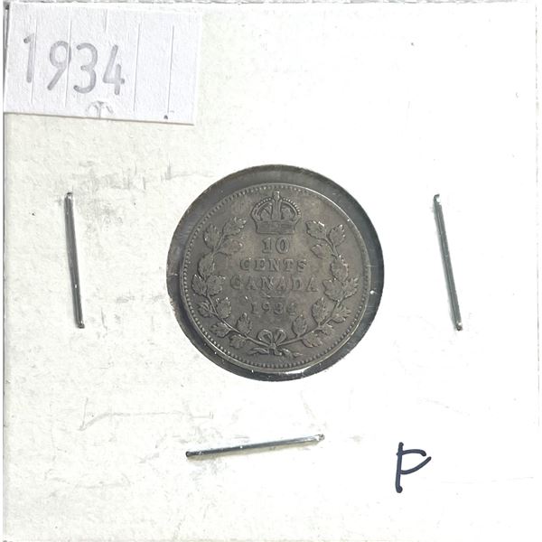 1934 Canadian Ten Cent Coin