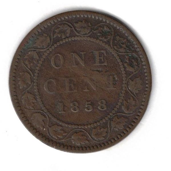 1858 Canadian Large One Cent Coin 1858 canadian large one cent coin