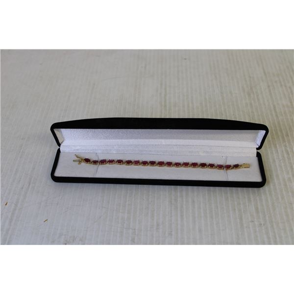 ^ Ruby Bracelet - 14kt Yellow Gold w/ Certificate of Appraisal From Bateman Jewellers