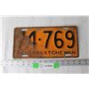 Image 1 : 1942 Saskatchewan License Plate