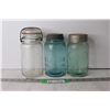 Image 1 : (3) Glass Mason Jars - Crown, Perfect Seal
