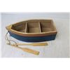 Image 4 : Decorative Wooden Boat w/Oar