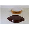 Image 2 : Pyrex 1.5 Quart Casserole #43 Old Orchard w/ Brown Lid