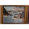 Image 2 : (2) Winter-Themed Framed Art Pieces - Each Measures 12 3/4" x 11 1/2"