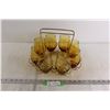 Image 1 : Mid-Century Modern Tumbler Caddy  w/ (8) Glasses