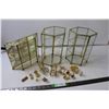 Image 1 : (3) Small Brass and Glass Display Cases w/ Contents