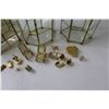 Image 2 : (3) Small Brass and Glass Display Cases w/ Contents