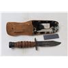 Image 2 : Knife, Pilot Survival 5" Blade w scabbard and sharpening stone