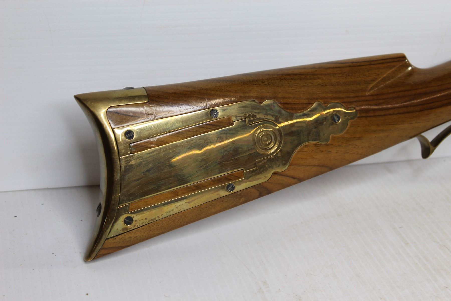 Decorative Wire Inlay Rifle Italian Black Powder .44 Calibre Rifle W/Case Decorative Brass Inlay ...