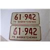 Image 3 : Pair of 1975 Saskatchewan License Plates