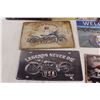 Image 3 : (9) Harley Davidson/Indian Motorcycle Collectible Tin Lithograph Signs - Mostly Sealed
