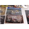 Image 4 : (9) Harley Davidson/Indian Motorcycle Collectible Tin Lithograph Signs - Mostly Sealed