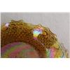 Image 2 : Vintage Iridescent Carnival Glass Marigold Scalloped Bowl - 10"