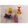 Image 2 : (4) Vintage Toys - Wind Up Plastic Donkey - Works, Metal Navy Tin Airplane with Key - Winds Poorly, 
