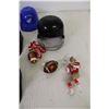 Image 4 : (16) Plastic Baseball Ice Cream Helmets, Plastic Football Helmet, Joe Montana SF 49ers Christmas Orn