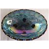 Image 2 : Indiana Glass Harvest Grape Blue Carnival Iridescent Glass Footed Fruit Bowl