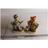 Image 1 : (2) Vintage Japanese Ceramic Alpine Boy and Girl - F-432 Numbered, 1950s/60s