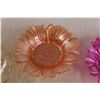 Image 3 : Vintage Gold-Coloured Depression Glass Fluted Bowl - 10" Diameter, (4) Coloured Glass Bowls - 8" Dia