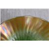 Image 3 : Vintage Carnival Glass Fluted Candy Bowl - Iridescent, 7" Diameter