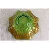 Image 4 : Vintage Carnival Glass Fluted Candy Bowl - Iridescent, 7" Diameter