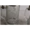Image 6 : (3) Vintage ZINN Beer Steins with Etched Glass - Germany