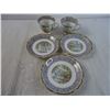 Image 4 : Royal Albert "Sweet Romance" Handled Cake Plate and (3) Saucers and (2) Cups