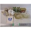 Image 1 : (5) Vintage Ashtrays (2) Sets of Owl Salt/Pepper Federal Glass Mug, Baking Powder Bears for Fridge a