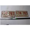 Image 1 : (2) License Plates Saskatchewan 1975