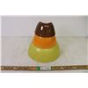 Image 1 : (3) Pyrex Mixing Bowls Brown, Harvest, Yellow, 3 Sizes (401,402,404)