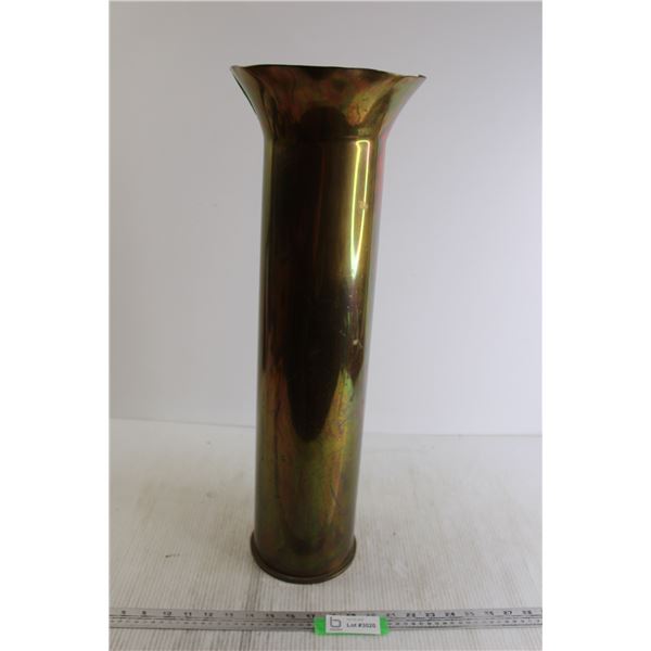 * 24 1/2" Shell Brass Made into Umbrella Stand