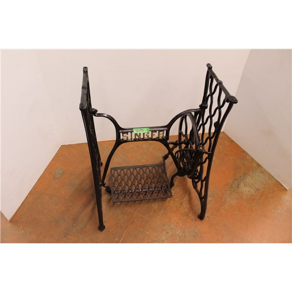 * Singer Cast Iron Sewing Machine Base on Wheels - 22" x 28"