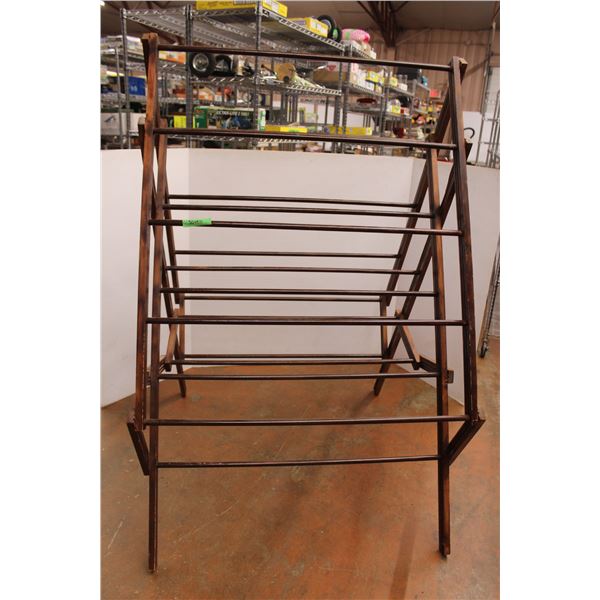 * Wooden Double Folding Clothing Rack