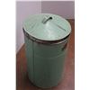 Image 3 : * Vintage Green Tin Flour Bin with Lid - 20" Tall