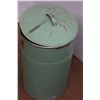 Image 4 : * Vintage Green Tin Flour Bin with Lid - 20" Tall