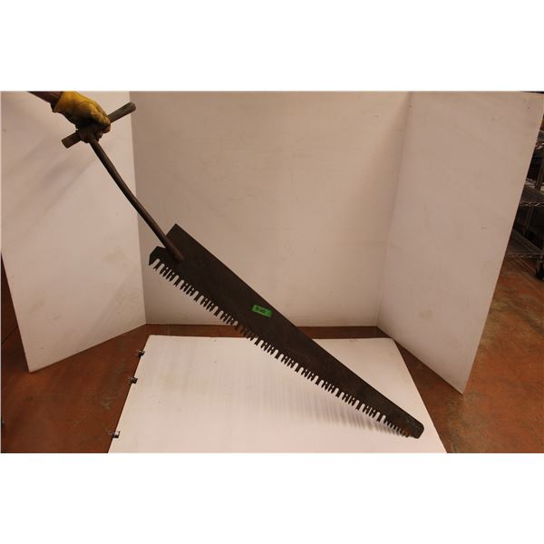 * Antique Cross-Cut Saw with Handle - 68" Long