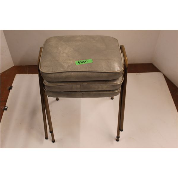 * (3) Stacking Stools with Vinyl Cushions