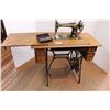 Image 1 : * Antique Singer Sewing Machine in Cabinet with Accessories and Stand