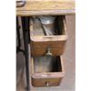 Image 7 : * Antique Singer Sewing Machine in Cabinet with Accessories and Stand