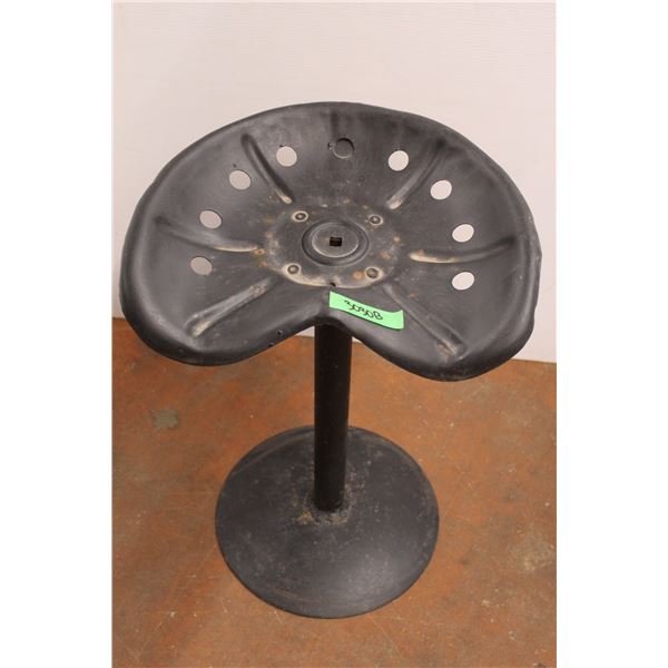 * Tin Tractor Seat on Metal Stand - 25" Tall