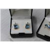 Image 2 : Ring & Earring - Pear Shaped Blue Glass Topaz (size 8 ring - NIB)