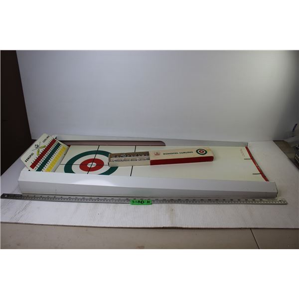 * White Rose - Metal Bonspiel Curling Game (in original box - one rock is missing)