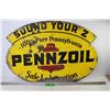 Image 1 : Pennzoil two Sided Metal Porcelain Sign (31"w x 32"h)