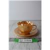 Image 1 : Fire King Peach Luster Tea Cup and Saucer