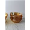 Image 2 : Marigold Depression Glass Iris and Herringbone Berry Bowl Set