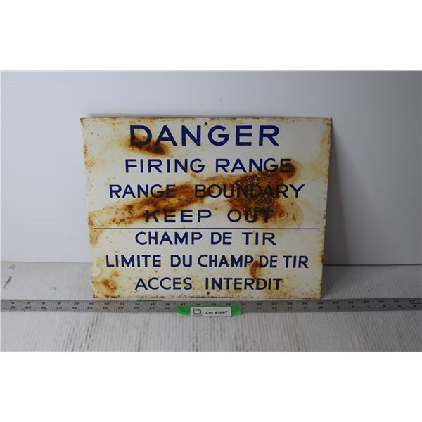 Fire Range Danger Sign - 12" x 15"