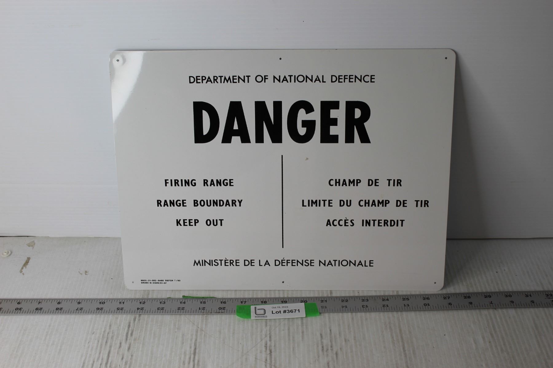 National Defence Firing Range Danger Sign - 12
